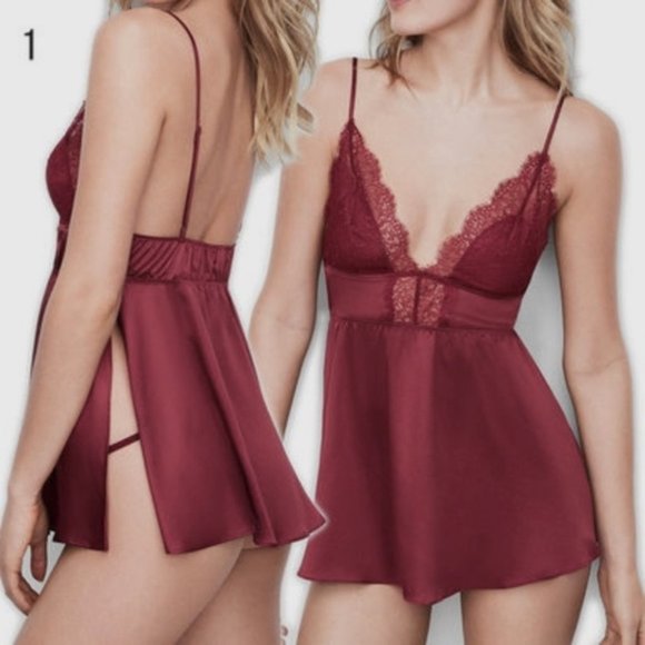 Victoria's Secret Other - NEW Small VS Pleated Babydoll Flyaway Lace RED Slip